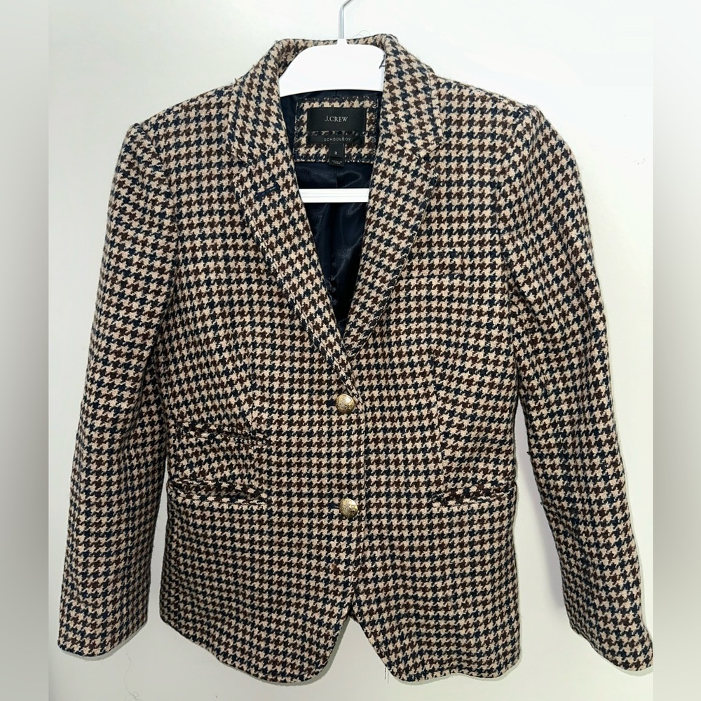 J.Crew Schoolboy Houndstooth Jacket in Black and Brown